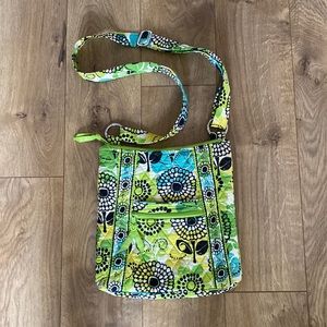 Vera Bradley shoulder bag, green multi flower print, excellent condition!